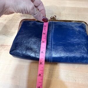 Navy Blue Leather Clutch